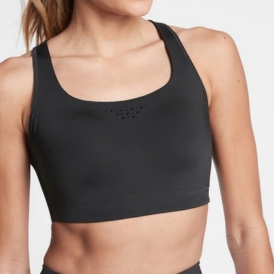 Athleta phenomena black sports bra 34D cross back high impact running training