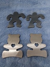 MAGNETE -Bären und Affen - silberfarben - 4 Stück