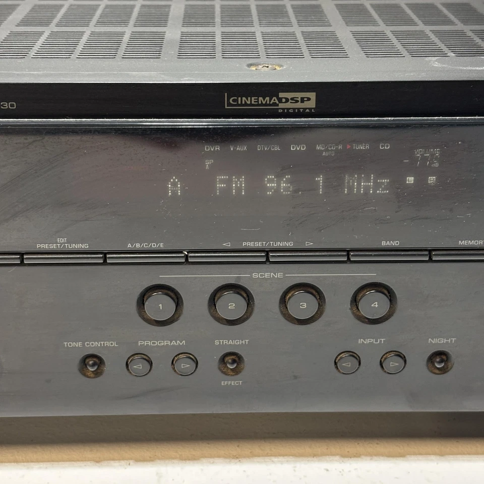 Yamaha HTR-6230 AV Receiver HDMI 5.1 Cinema DSP Natural Sound Untested Parts - Image 3 of 4