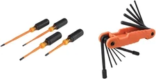 33734INS 1000V Slim Tip Insulated Screwdriver Set, 4-Piece & 70550 Hex Wrench Ke