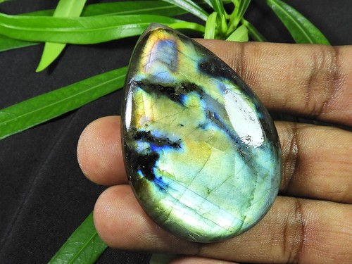 40X55MM Natural Purple Labradorite Pear Cabochon Loose Gemstone 45Cts.