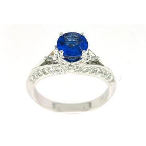 LeVian Cocktail Ring Blue Sapphire in 14K White Gold 2 1/4 cts Size 6.5