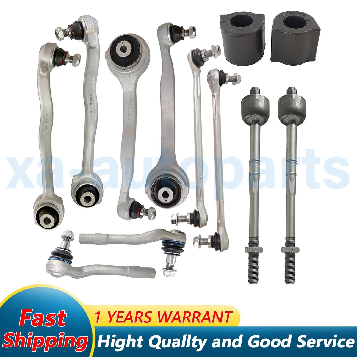 12pc Front Control Arms Tie Rods Sway Bar End Links Set For Benz W204 C200 E350
