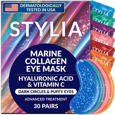 Stylia Collagen & Vitamin C Under Eye 30 Count (Pack of 1), Marine 