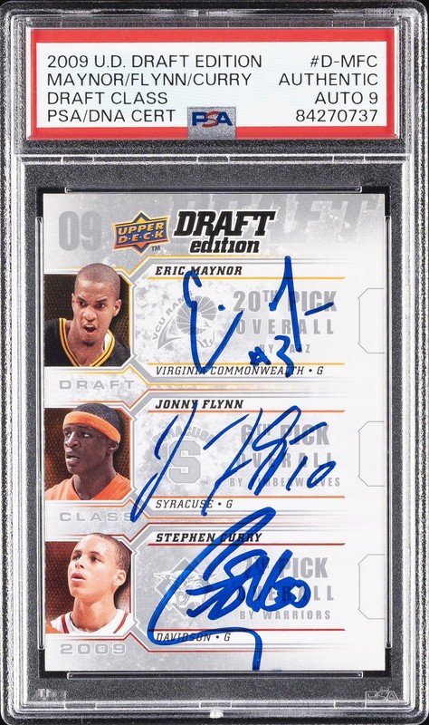 2009 UD DRAFT EDITION DRAFT CLASS MAYNOR FLYNN CURRY ROOKIE PSA AUTHENTIC AUTO 9