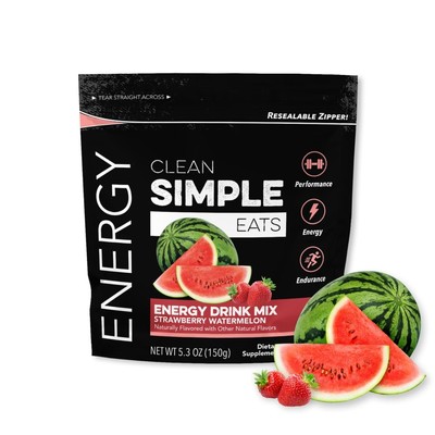 Clean Simple Eats Strawberry Watermelon Energy Drink Mix, with 100mg... 