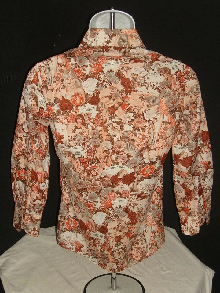 CAMISA DISCOTECA VINTAGE AÑOS 70 CHEMISE ET CIR PLAYBOY PRIMER COLLAGE VARGAS L/S TALLA. S Foto 4 de 4