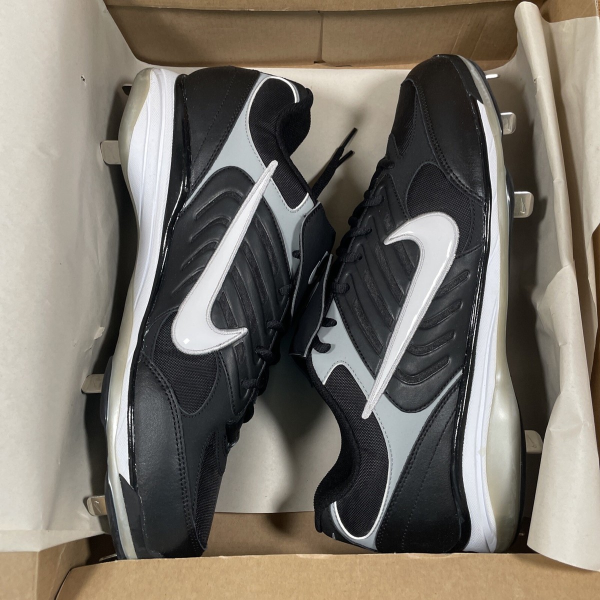 NIKE Air Slider C-T Black/White Sz:13.5 Baseball Cleats 