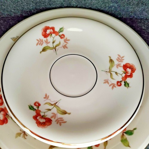 VINTAGE MITTERTEICH BAVARIA TAUSENDSCHON FLOWERS & BUTTERFLIES TEACUP TRIO RARE - Picture 6 of 12
