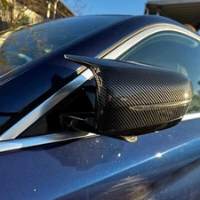 FOR BMW G30 G20 G11 G12 17-22 M STYLE CARBON FIBER ADD-ON SIDE MIRROR COVER CAPS