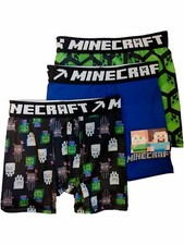Boys 3pc Minecraft Boxer Briefs Mine Craft Video Game Boxer Shorts Set