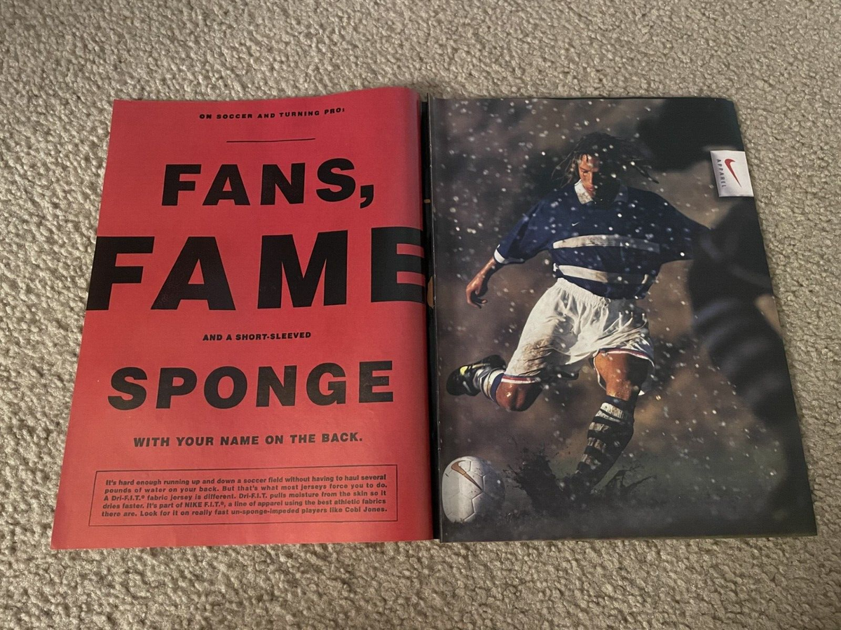 Vintage 1997 COBI JONES SOCCER NIKE DRI-FIT APPAREL JERSEY Poster