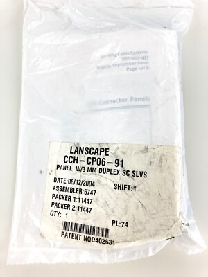 NOS - Corning CCH-CP06-91 Panel SC Multimode, Duplex, 6 Fiber OM1, 62.5 um