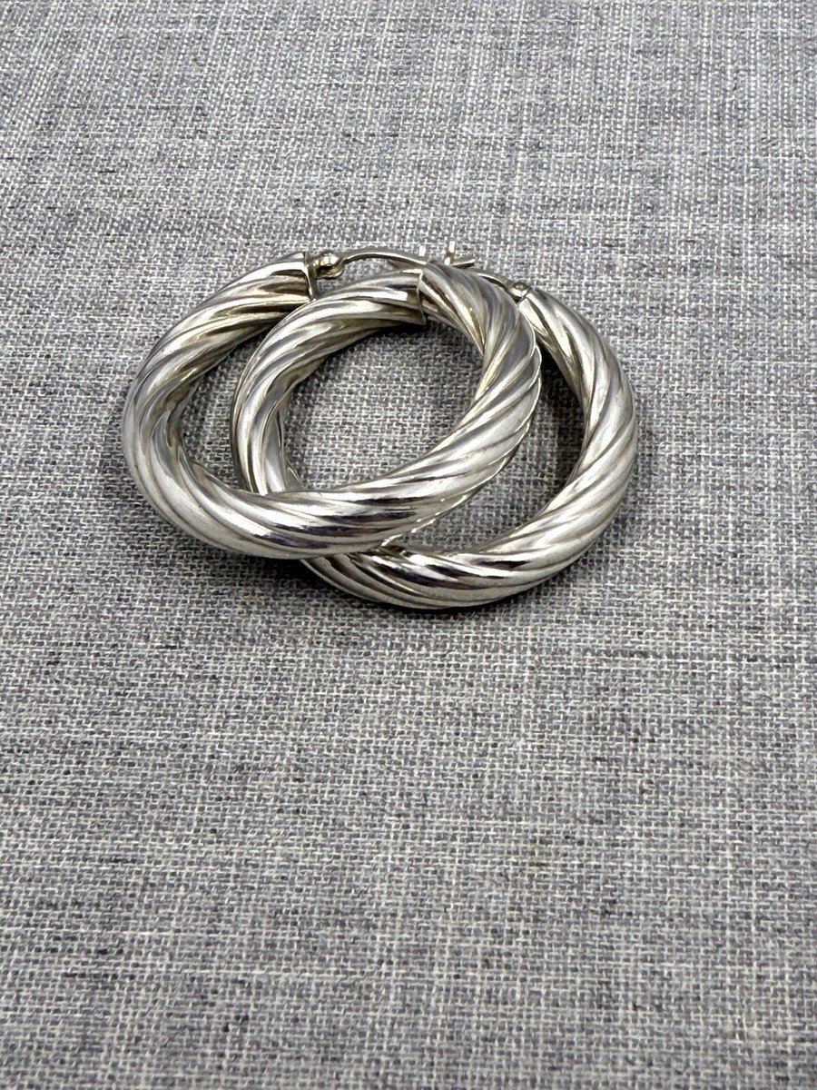 SILVER925 TWIST HOOP EARRINGS/シルバー/ピアス SILVER925 TWIST HOOP EARRINGS/シルバー/ピアス