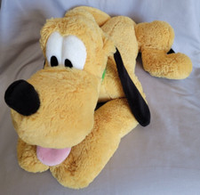 Disney Store 16" Pluto Plush In Laying Position Weighted Front Paws Super Soft