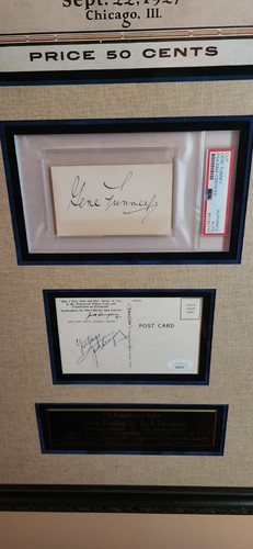Gene Tunney vs Jack Dempsey 2 " The Long Count" Dual Autographed PSA/JSA - Picture 2 of 5