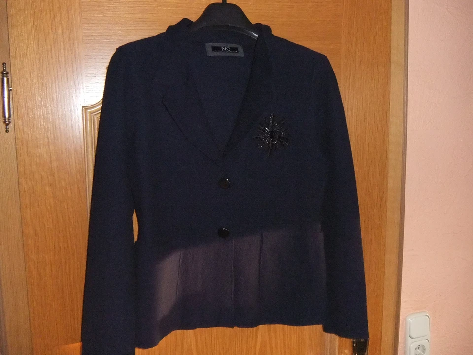 NICE CONNECTION Wolljacke dunkel blau Strass Gr. S/M 36/38 *neu* NP 379 € - Bild 3 von 4