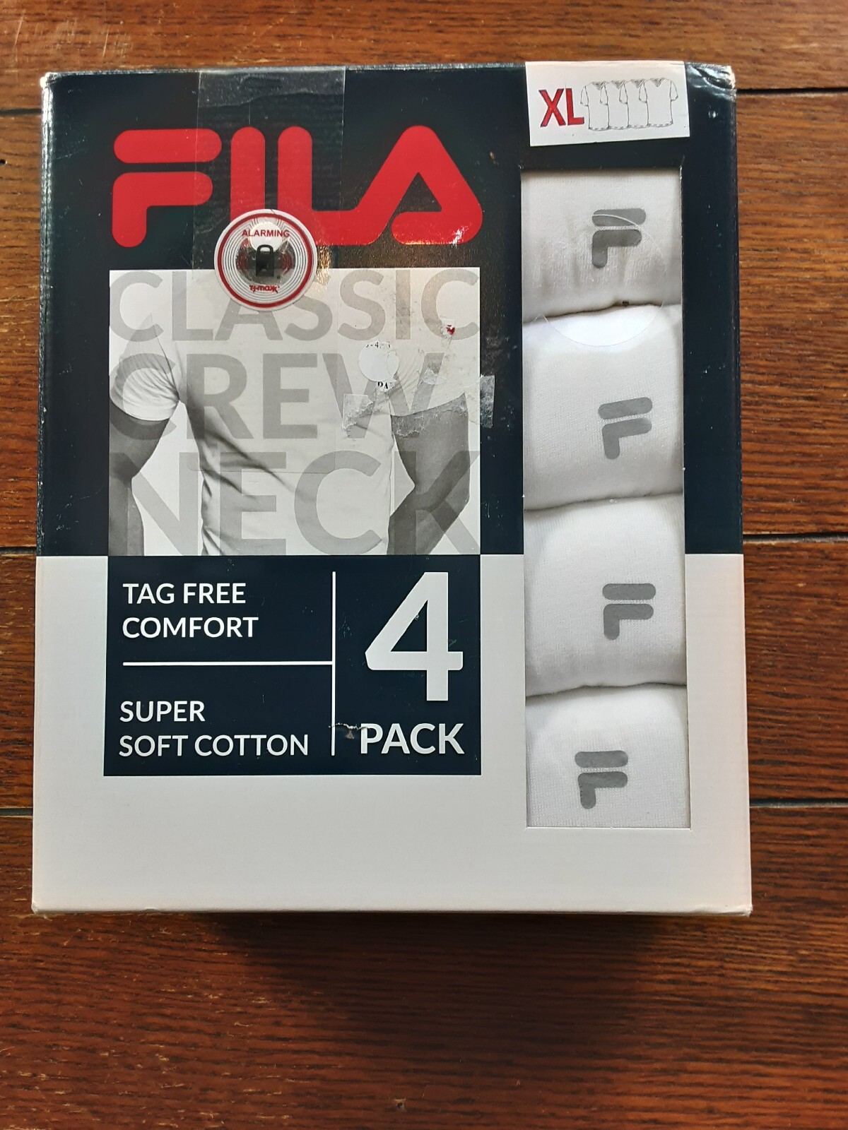 T shirt FILA uomo XL set 4 pezzi vestibilità classica girocollo manica corta cotone bianco