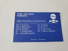 JS15 Thiel College 1982 Football Chevrolet Pocket Schedule Card