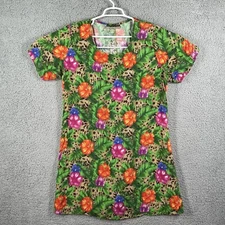 Notations Clothing Co. Green Orange Floral Rayon Short Sleeve Sun Dress 1X VTG