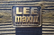 Vintage Brass Belt Buckle Lee Maxi II Oil Filter Packs More Protection Automobil