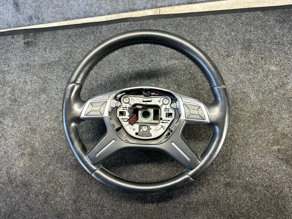 Mercedes W166 Gl450 Gl350 Steering Wheel Black Leather Pedal Shift oem - Image 2 of 4