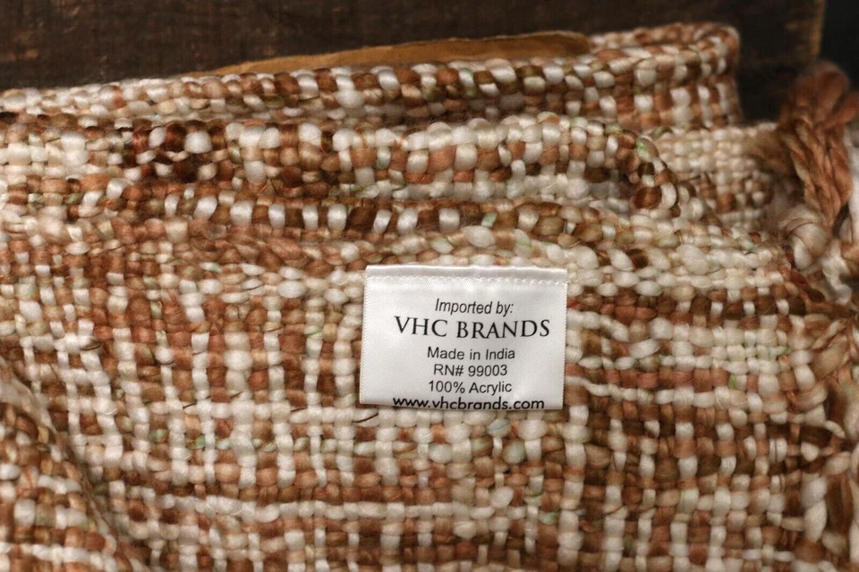 Throw Blanket Woven Beige Cream Brown Super Soft Acrylic Yarn 50 x 60 inch - Image 3 of 4