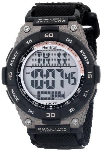 Armitron Silver/Cream Digital Watch 45/7042 Cream Band 5.5  display picture 1