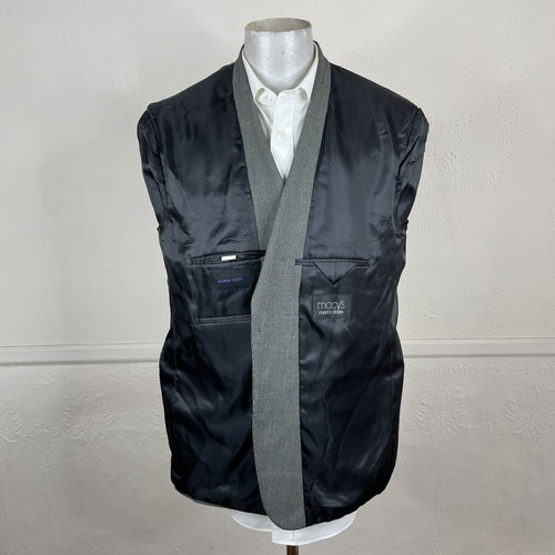 Andrew Fezza Sport Coat Blazer Mens 46R Gray Micro Check Textured - Picture 7 of 10