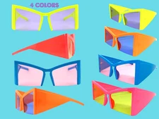 Oversize Exaggerated 80s Retro Party Club Raver Funky SUNGLASSES Large Big Frame