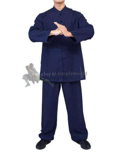 Tuta 25 colori Wudang taoista Tai Chi uniforme kung fu arti marziali piccoli bottoni - Foto 5 di 19