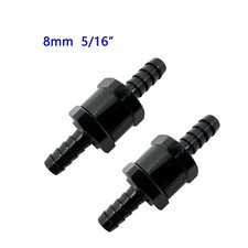 516 Fuel Check Valve One Way Inline Non Return Diesel Gasoline Black 8mm 2pcs