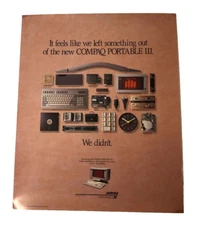 1987 Compaq Portable III Computer Store Ad Promotional Poster 22" x 18" Vintage
