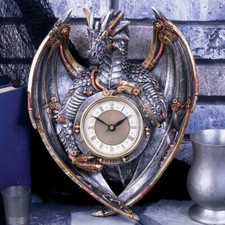 Steampunk Dragon Wall Clock Fantasy Ornament Nemesis Now New & Boxed 14.5cm