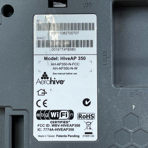 Point d'accès réseau sans fil Wi-Fi double port Ethernet Aerohive HiveAP 350 blanc - Photo 3/5