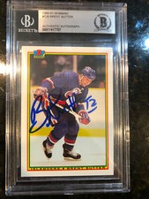 BRENT SUTTER ISLANDERS AUTOGRAPH AUTO 90-91 Bowman BAS Certified Slabbed