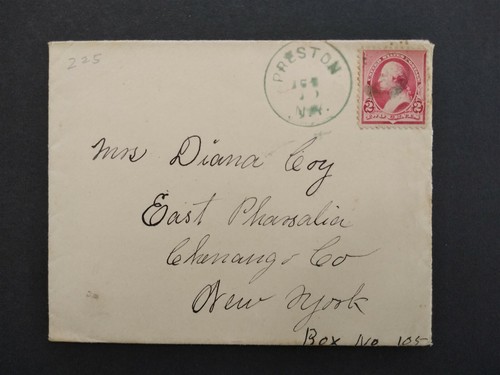 New York: Preston 1891 Cover, Green CDS, DPO Chenango Co