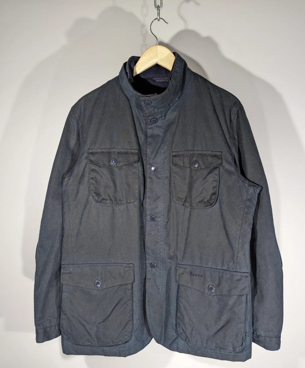 Barbour Ogston Wax Jacket Classic Tartan L Navy England Style Waxed Cotton