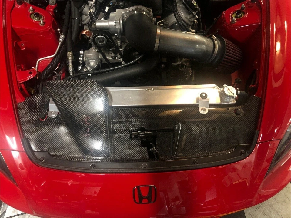 For Honda S2000 S2K 99-03 AP1 Carbon Fiber Cooling Slam Panel Radiator Cover - Image 2 of 4