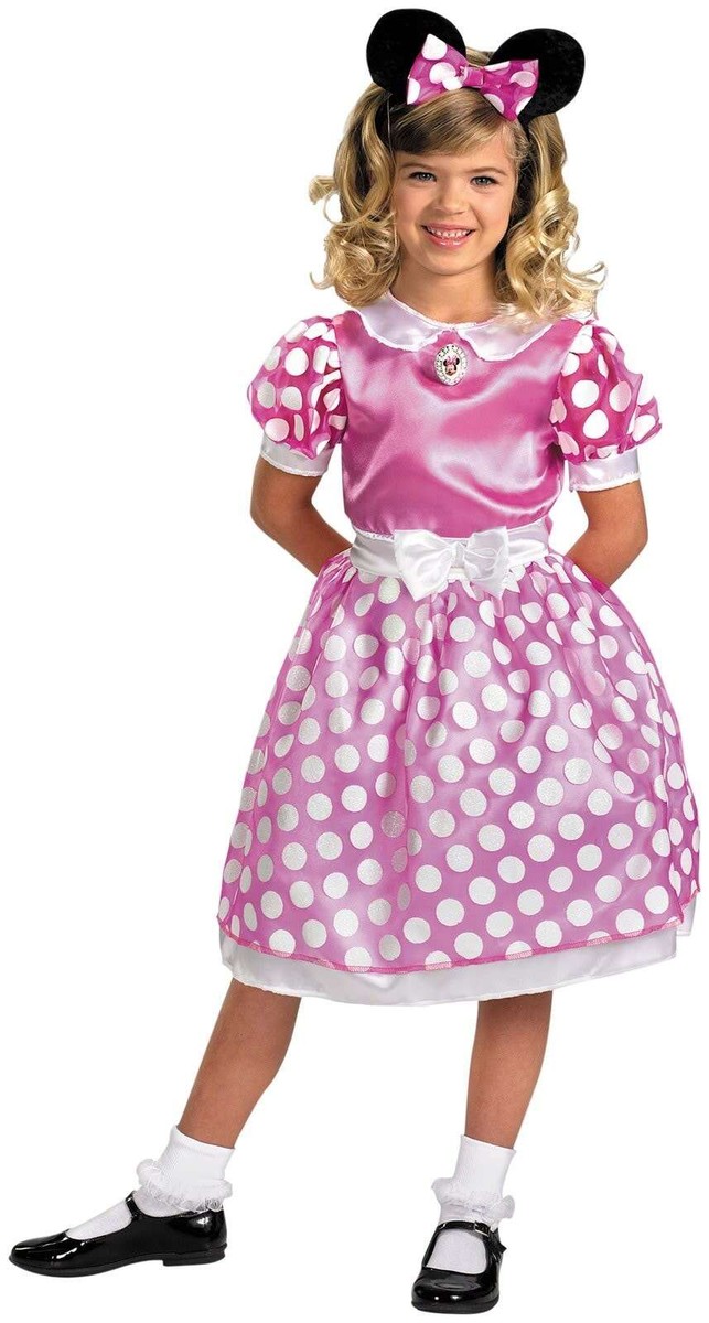 NEW Minnie Mouse Child Costume Dress & Headband Girls S/P 4-6X | eBay