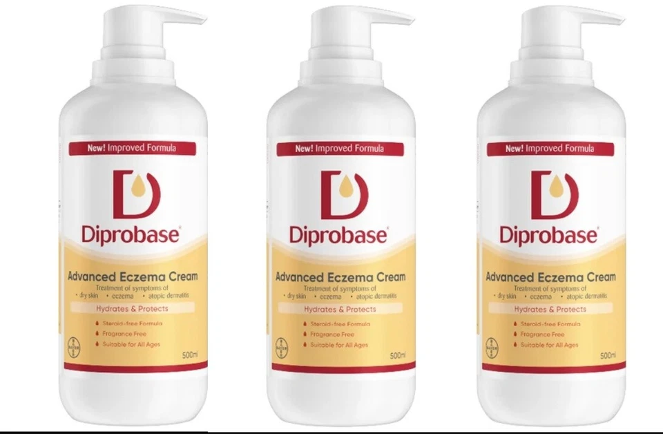 Diprobase NEW ADVANCED TRIPPLE Pack Emollient Cream Eczema UK PHARMACY- 3x500ml