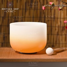 CVNC 432Hz 8"D Navel Chakra Color Aria Gradient Crystal Singing Bowl Sound Heal