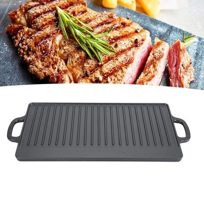 Cast Iron Rectangular Grill Double Ears Cast Iron Griddle for BBQ Gas Grill