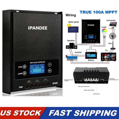 100A MPPT  Solar Charge Controller 12V/24V/36V/48V Battery Regulator PV 250V US