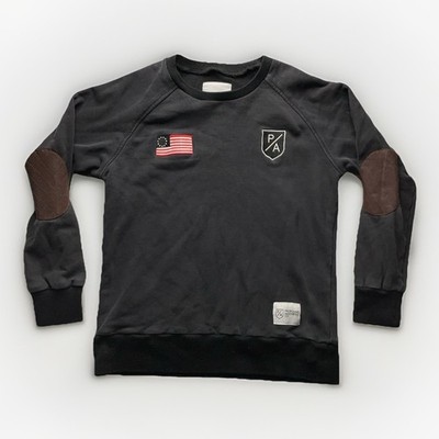 Mens Profound Aesthetic Black Fade Flag Classic Crewneck with Elbow Pads M