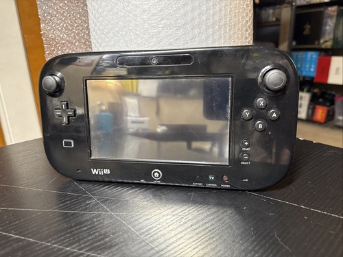 As Is Nintendo Official Wii U Gamepad Black WUP-010 Parts Or Repair Read Desc!!!