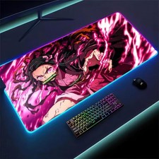 RGB Anime Gaming Mouse Pad, Kawaii Nezuko LED Gaming Desk Mat Q8635