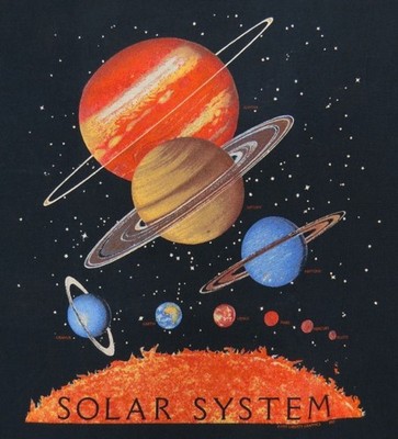 LIBERTY GRAPHICS-SOLAR SYSTEM-Planets Space Science Astronomy VINTAGE T shirt XL