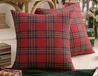 Pair Of Euro Shams Red Tartan Plaid Brand New No Tags Zipper Enclosure 25" X 25" — photo 4