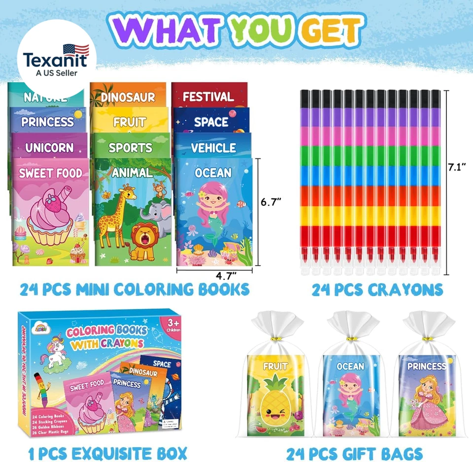 Libros para colorear para niños favores de fiesta: lápices de colores a granel mini libros para colorear para niños  Foto 2 de 4